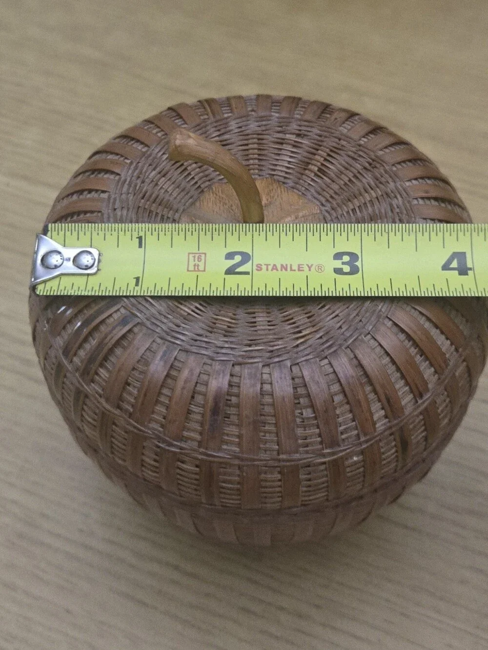 Handwoven Brown Rattan Apple Accent Decorative Home Accent